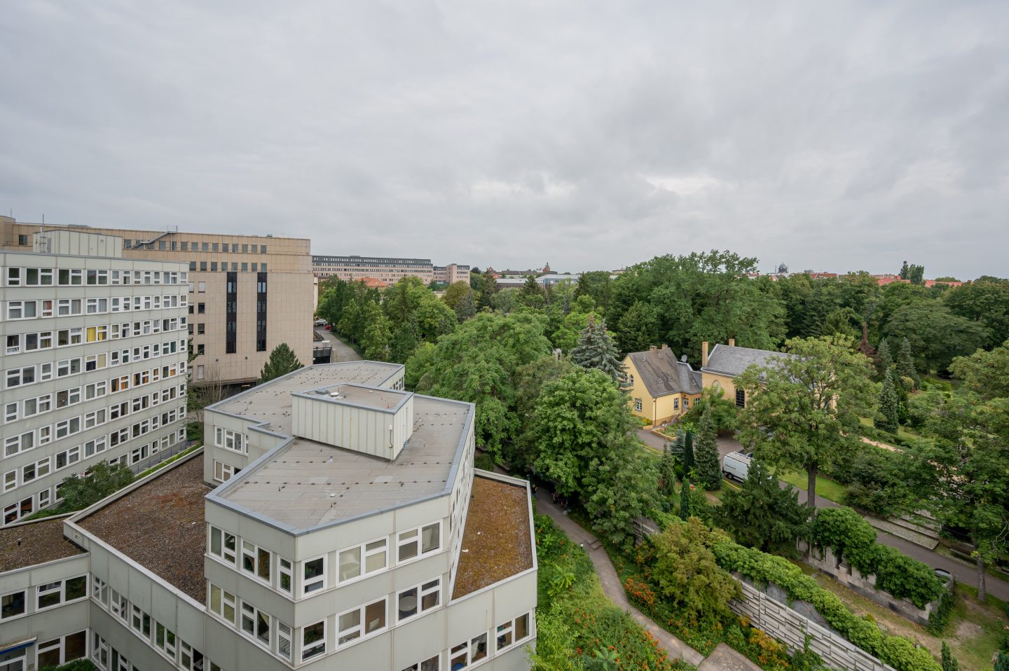 Ausblick über Bäume im Wohnheim des BFW Berlin-Brandenburg