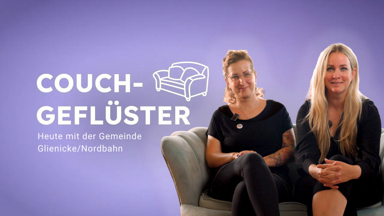 Frau Feierabend und Frau Paulick von der Gemeinde Glienicke Nordbahn im Couchgeflüster-Gespräch